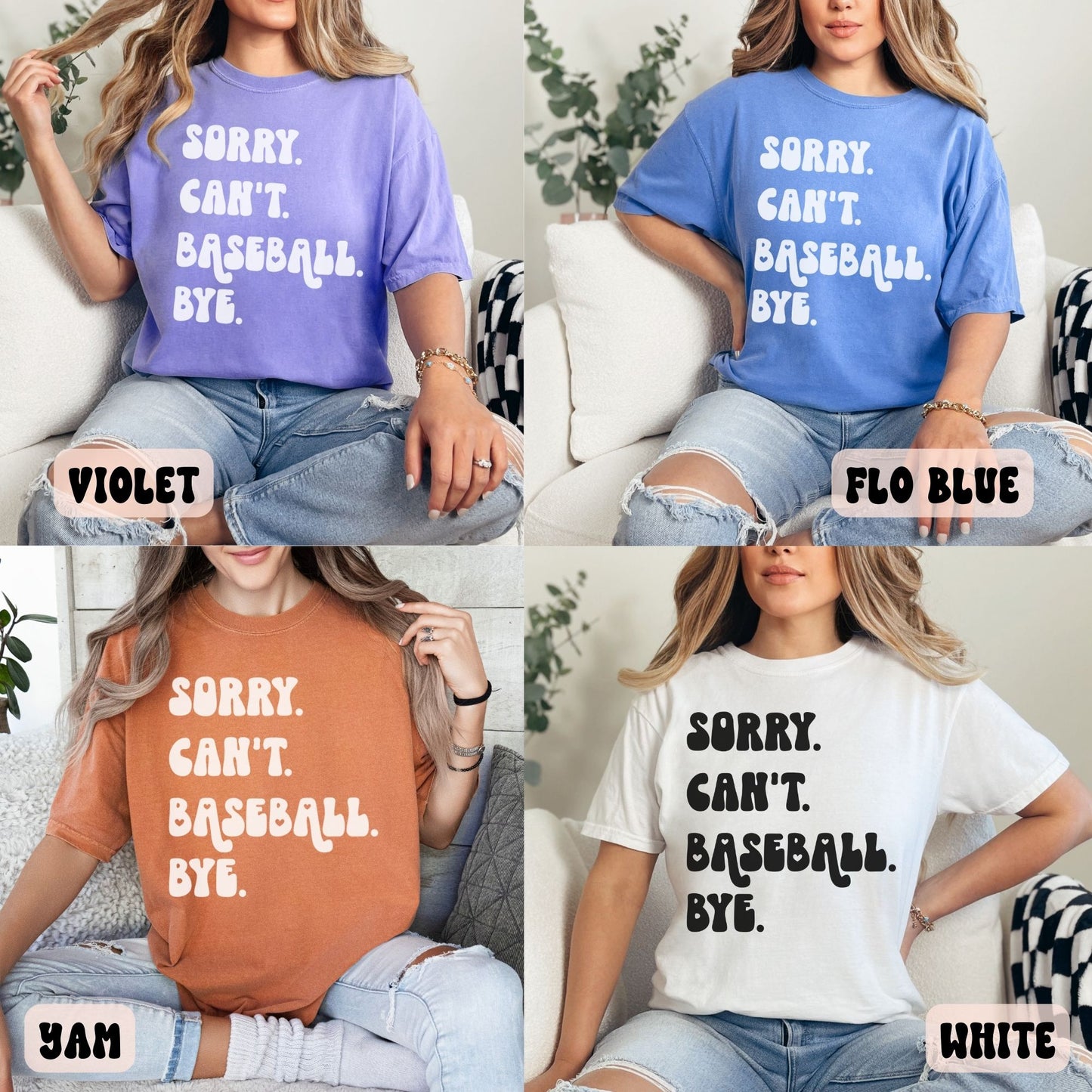 SORRY CAN'T BASEBALL BYE SHIRT