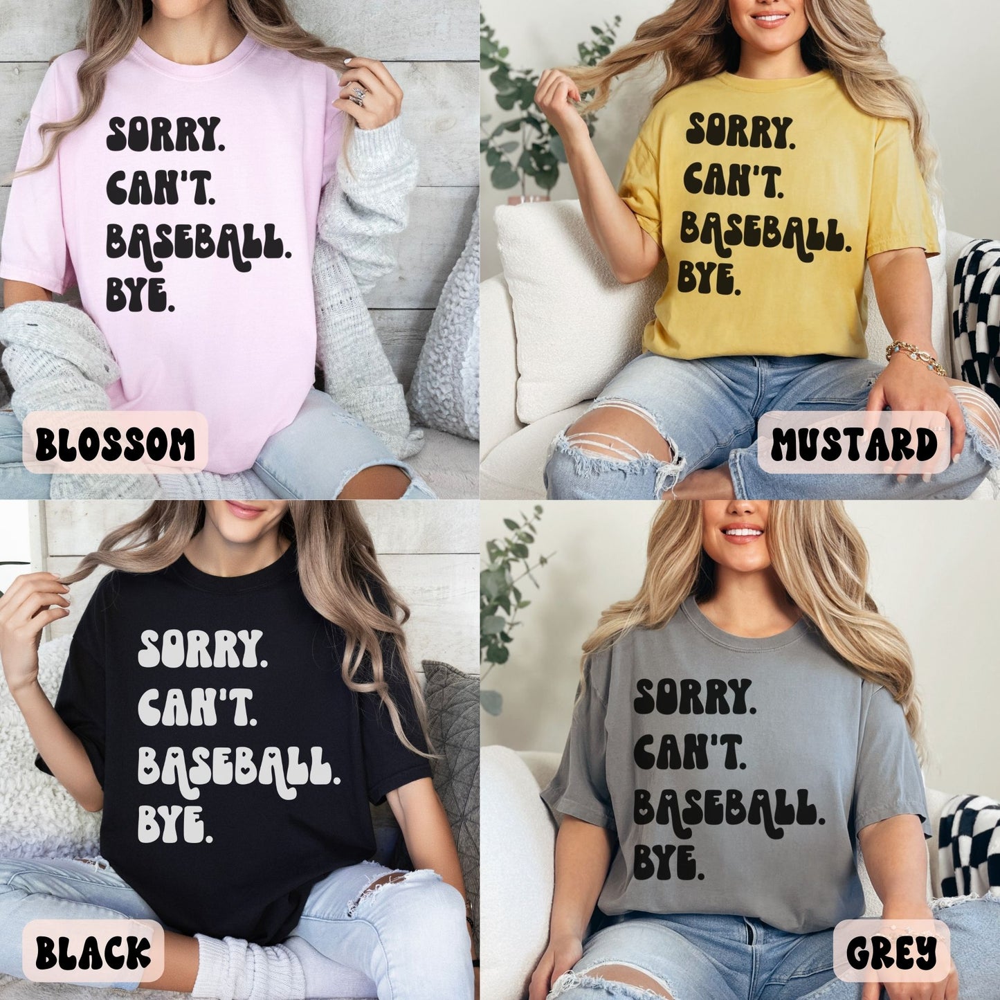 SORRY CAN'T BASEBALL BYE SHIRT