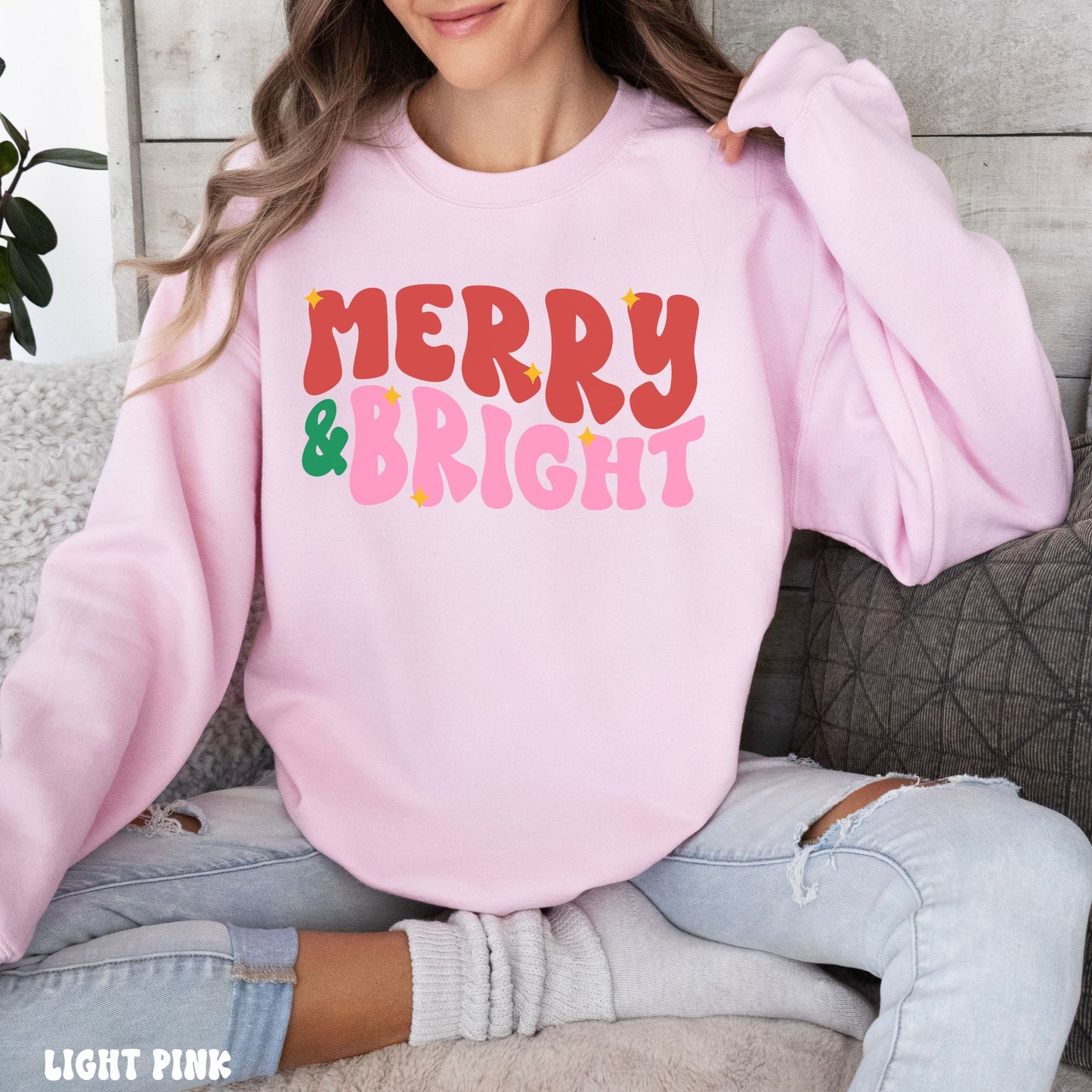 MERRY & BRIGHT SWEATSHIRT *6 COLOR OPTIONS*