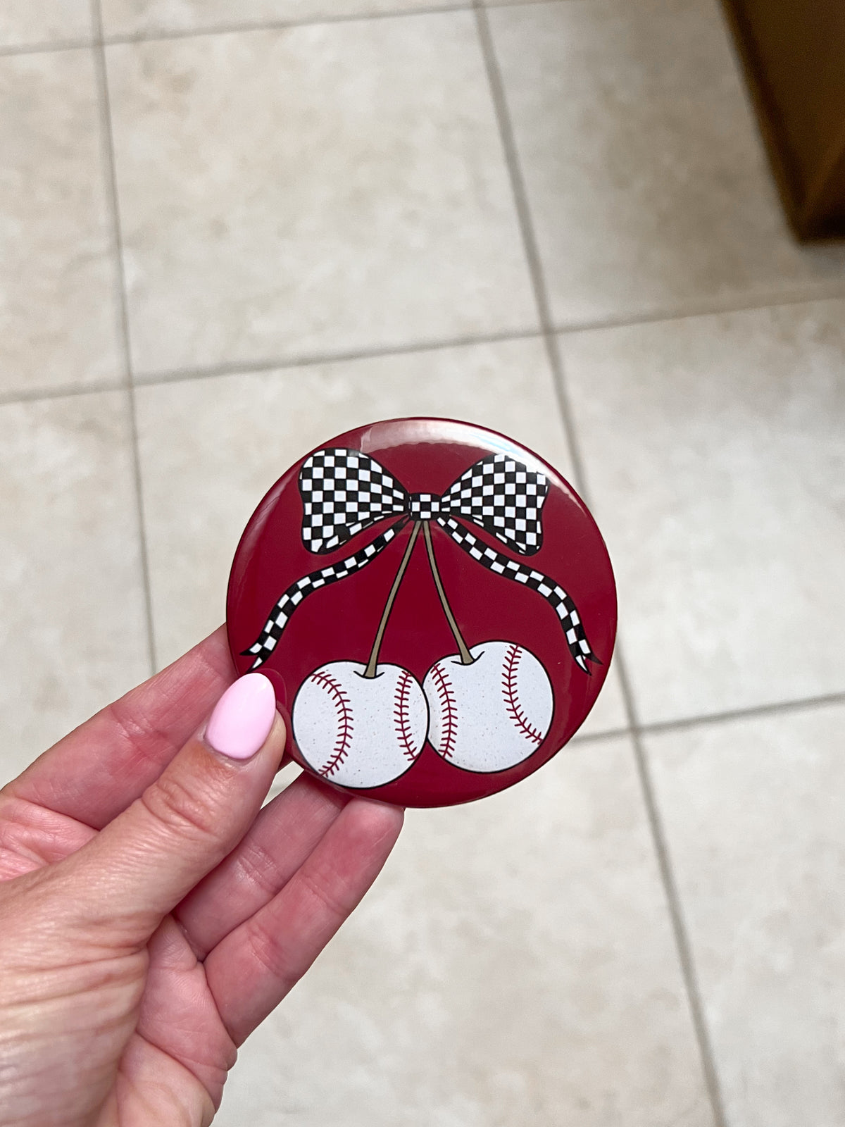 BASEBALL CHERRY BUTTON
