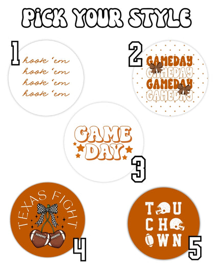 TEXAS GAME DAY BUTTONS